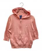 stussyステューシー）の古着「半袖ニットジップパーカー 紺タグ」｜ピンク