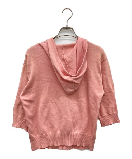 stussy（ステューシー）stussy (ステューシー) 半袖ニットジップパーカー 紺タグ ピンク サイズ:Mの古着・服飾アイテム