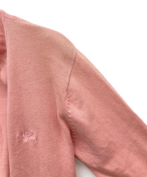stussy（ステューシー）stussy (ステューシー) 半袖ニットジップパーカー 紺タグ ピンク サイズ:Mの古着・服飾アイテム