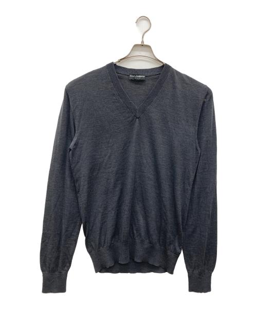 DOLCE & GABBANA（ドルチェ＆ガッバーナ）DOLCE & GABBANA (ドルチェ＆ガッバーナ) Vネックニット グレー サイズ:52の古着・服飾アイテム