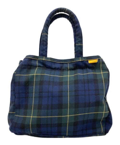 PORTER（ポーター）PORTER (ポーター) WTAPS (ダブルタップス) チェック柄トートバック ネイビーの古着・服飾アイテム