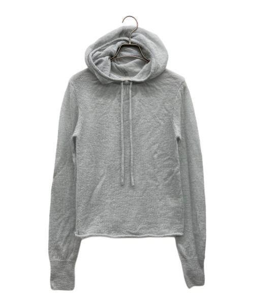 AMOMENTO（アモーメント）AMOMENTO (アモーメント) モヘア混ニットパーカー グレーの古着・服飾アイテム