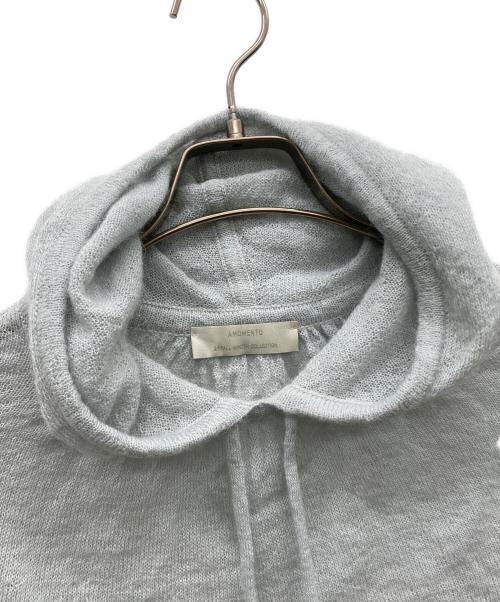 AMOMENTO（アモーメント）AMOMENTO (アモーメント) モヘア混ニットパーカー グレーの古着・服飾アイテム