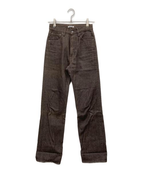 AURALEE（オーラリー）AURALEE (オーラリー) HARD TWIST DENIM 5P PANTS ブラウン サイズ:24の古着・服飾アイテム
