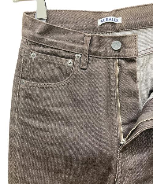 AURALEE（オーラリー）AURALEE (オーラリー) HARD TWIST DENIM 5P PANTS ブラウン サイズ:24の古着・服飾アイテム