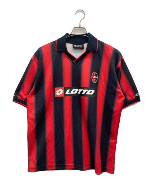 LOTTO（ロット）LOTTO (ロット) FADE STRIPE GAME SHIRTS レッド サイズ:Mの古着・服飾アイテム