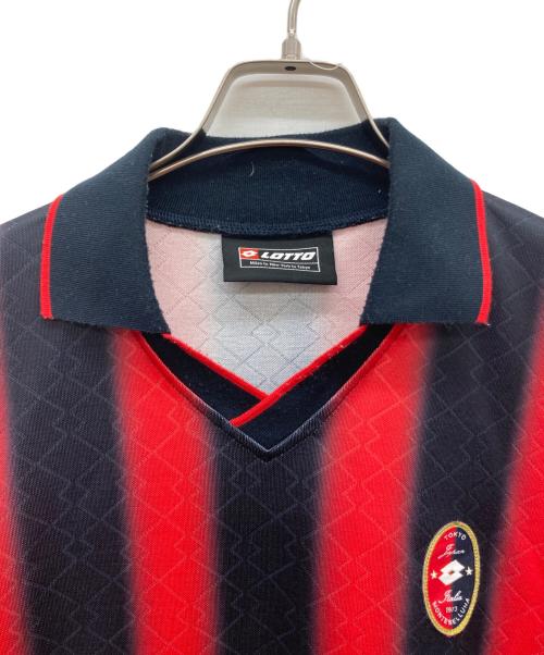 LOTTO（ロット）LOTTO (ロット) FADE STRIPE GAME SHIRTS レッド サイズ:Mの古着・服飾アイテム