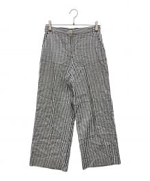 WEEKEND Max Mara（ウィークエンド マックスマーラ）の古着「リネン混ストライプパンツ」｜ネイビー