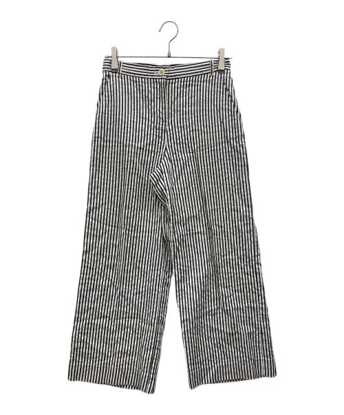 WEEKEND Max Mara（ウィークエンド マックスマーラ）Weekend Max Mara (ウィークエンド マックスマーラ) リネン混ストライプパンツ ネイビー サイズ:W36の古着・服飾アイテム