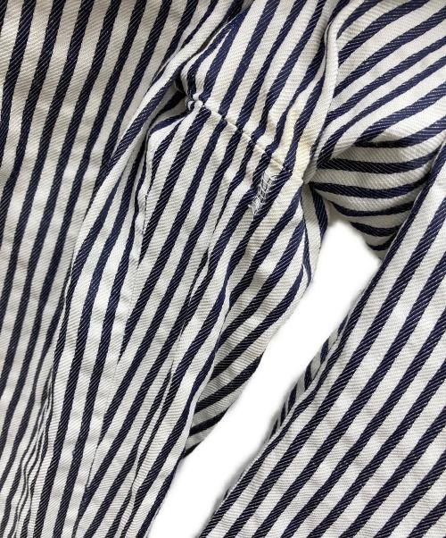 WEEKEND Max Mara（ウィークエンド マックスマーラ）Weekend Max Mara (ウィークエンド マックスマーラ) リネン混ストライプパンツ ネイビー サイズ:W36の古着・服飾アイテム