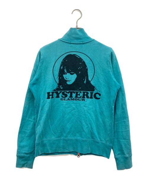 Hysteric Glamour（ヒステリックグラマー）Hysteric Glamour (ヒステリックグラマー) ダブルジップアップ ハイネック ジャージ / スウェット ブルー サイズ:FREEの古着・服飾アイテム