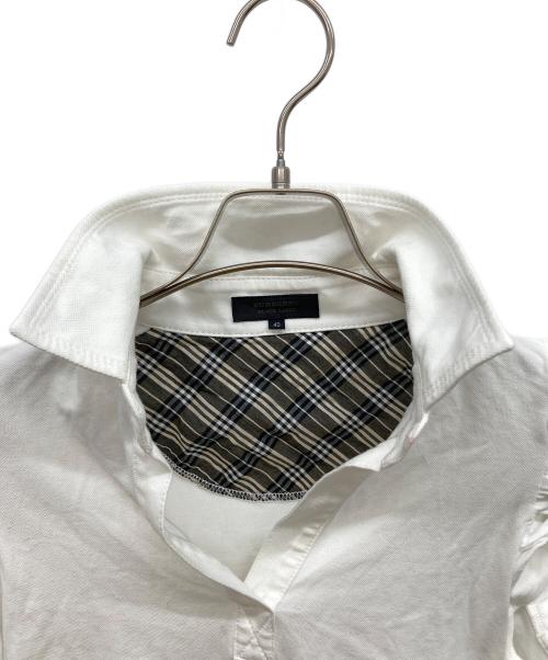 BURBERRY BLACK LABEL（バーバリーブラックレーベル）BURBERRY BLACK LABEL (バーバリーブラックレーベル) フレンチスリーブブラウス ホワイト サイズ:40の古着・服飾アイテム