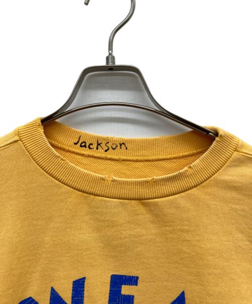 JACKSON MATISSE（ジャクソンマティス）JACKSON MATISSE (ジャクソンマティス) HANDTEX (ハンドテックス) ダメージ加工プリントスウェット イエロー サイズ:Lの古着・服飾アイテム