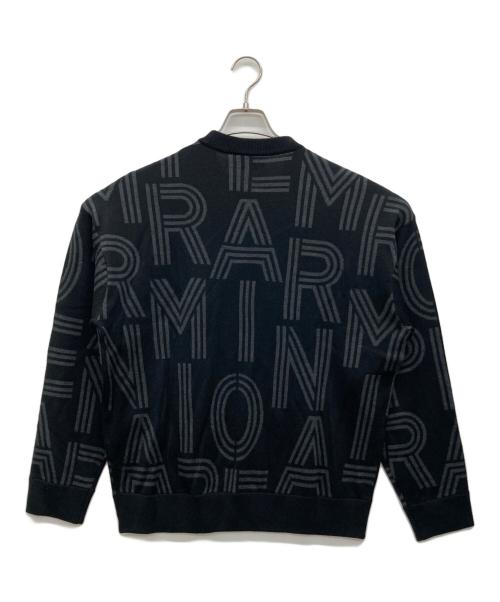 EMPORIO ARMANI（エンポリオ アルマーニ）EMPORIO ARMANI (エンポリオ アルマーニ) オールオーバージャカードロゴニット ブラック サイズ:EU Mの古着・服飾アイテム