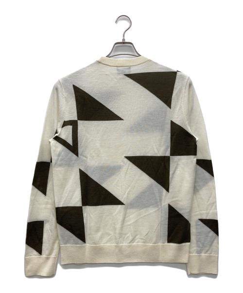 EMPORIO ARMANI（エンポリオ アルマーニ）EMPORIO ARMANI (エンポリオ アルマーニ) 幾何学模様クルーネックセーター アイボリー サイズ:EU Mの古着・服飾アイテム