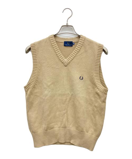 FRED PERRY（フレッドペリー）FRED PERRY (フレッドペリー) コットンニットベスト ベージュ サイズ:Mの古着・服飾アイテム