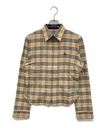 BURBERRY BLUE LABEL（バーバリー ブルー レーベル）の古着「ノバチェックジップシャツ」｜ベージュ
