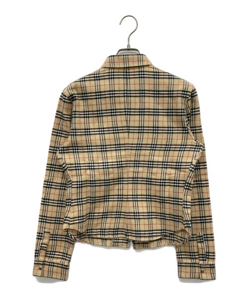 BURBERRY BLUE LABEL（バーバリー ブルー レーベル）BURBERRY BLUE LABEL (バーバリー ブルー レーベル) ノバチェックジップシャツ ベージュ サイズ:38の古着・服飾アイテム