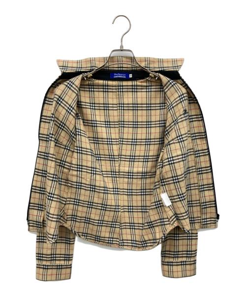BURBERRY BLUE LABEL（バーバリー ブルー レーベル）BURBERRY BLUE LABEL (バーバリー ブルー レーベル) ノバチェックジップシャツ ベージュ サイズ:38の古着・服飾アイテム