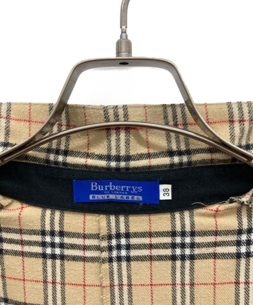 BURBERRY BLUE LABEL（バーバリー ブルー レーベル）BURBERRY BLUE LABEL (バーバリー ブルー レーベル) ノバチェックジップシャツ ベージュ サイズ:38の古着・服飾アイテム