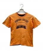 USEDユーズド）の古着「ダブルフェイスTシャツ」｜オレンジ