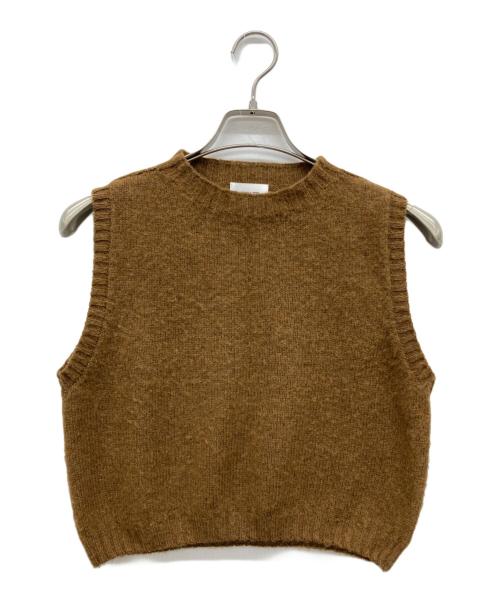 MORRIS&SONS（モリスアンドサンズ）MORRIS&SONS (モリスアンドサンズ) クルーネックニットベスト ブラウン サイズ:36の古着・服飾アイテム