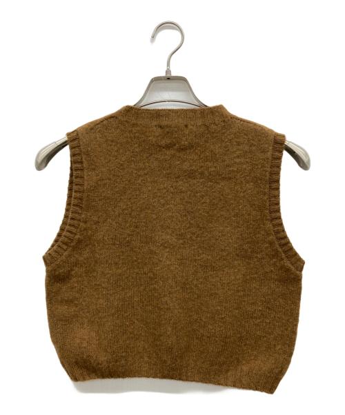 MORRIS&SONS（モリスアンドサンズ）MORRIS&SONS (モリスアンドサンズ) クルーネックニットベスト ブラウン サイズ:36の古着・服飾アイテム