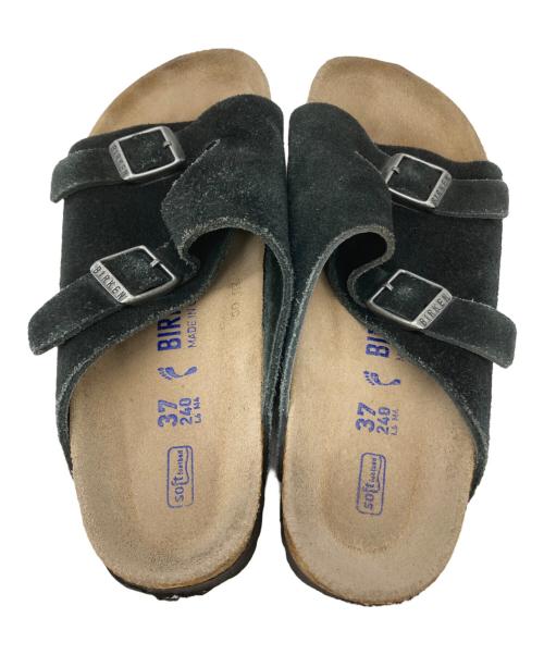 BIRKENSTOCK（ビルケンシュトック）BIRKENSTOCK (ビルケンシュトック) スウェードレザーサンダル ブラック サイズ:37の古着・服飾アイテム