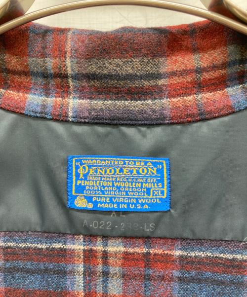 PENDLETON（ペンドルトン）PENDLETON (ペンドルトン) 70s ボードシャツ ネイビー×レッド サイズ:XLの古着・服飾アイテム