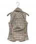 BURBERRY BLUE LABEL (バーバリー ブルー レーベル) マイクロノバチェック柄スキッパーノースリーブシャツ ベージュ サイズ:36：5000円