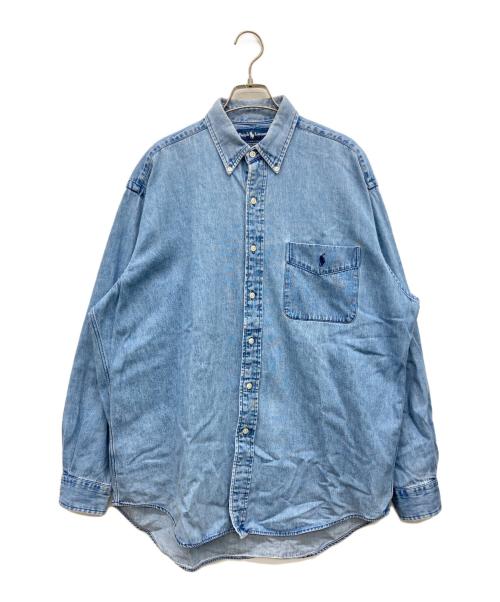 POLO RALPH LAUREN（ポロ・ラルフローレン）POLO RALPH LAUREN (ポロ・ラルフローレン) 90s デニムシャツ BIG SHIRT インディゴ サイズ:Mの古着・服飾アイテム
