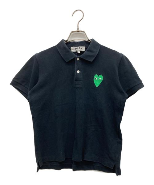 PLAY COMME des GARCONS（プレイコムデギャルソン）PLAY COMME des GARCONS (プレイコムデギャルソン) ワンポイントロゴポロシャツ ブラック サイズ:Mの古着・服飾アイテム