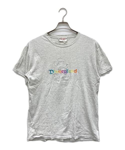 DISNEY（ディズニー）Disney (ディズニー) 90s ロゴ刺繍tシャツ グレー サイズ:MEDIUMの古着・服飾アイテム