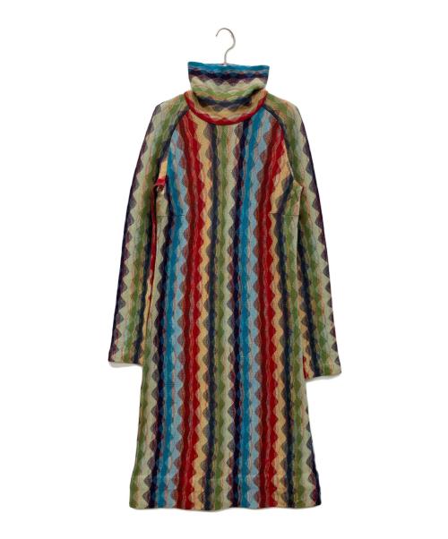 missoni（ミッソーニ）MISSONI (ミッソーニ) ハイネックニットワンピース マルチカラー サイズ:不明の古着・服飾アイテム