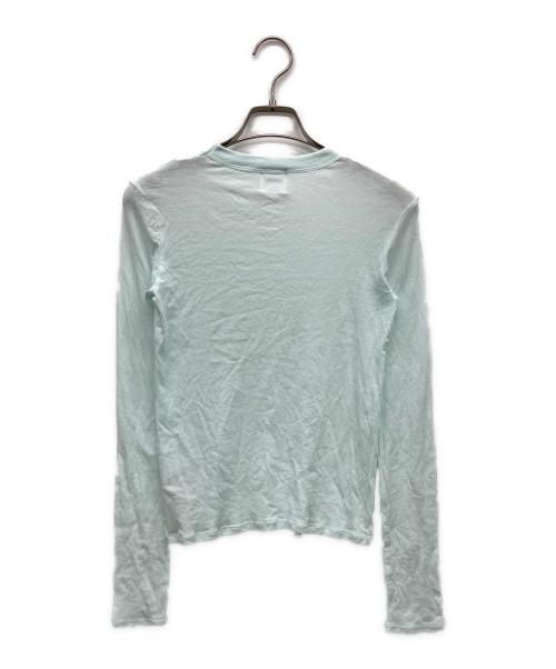 meer.（メーア）MEER. (メーア) ネックスリットシアートップス スカイブルー サイズ:Fの古着・服飾アイテム