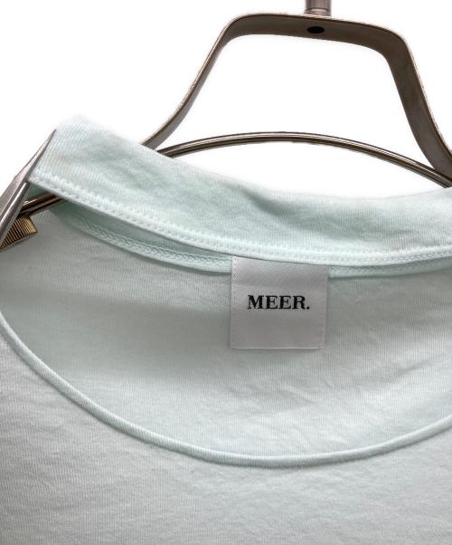 meer.（メーア）MEER. (メーア) ネックスリットシアートップス スカイブルー サイズ:Fの古着・服飾アイテム