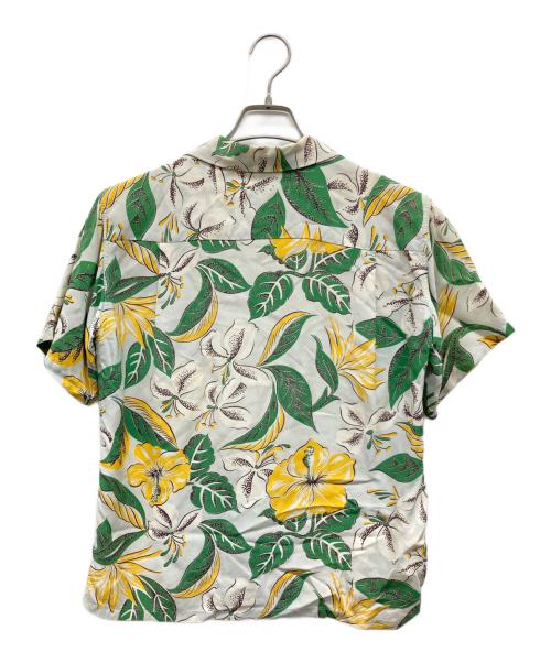 Peters of California（ピーターズ オブ カリフォルニア）Peters of California (ピーターズ オブ カリフォルニア) 40s アロハシャツ ロングポイント アイボリー×グリーン サイズ:Sの古着・服飾アイテム