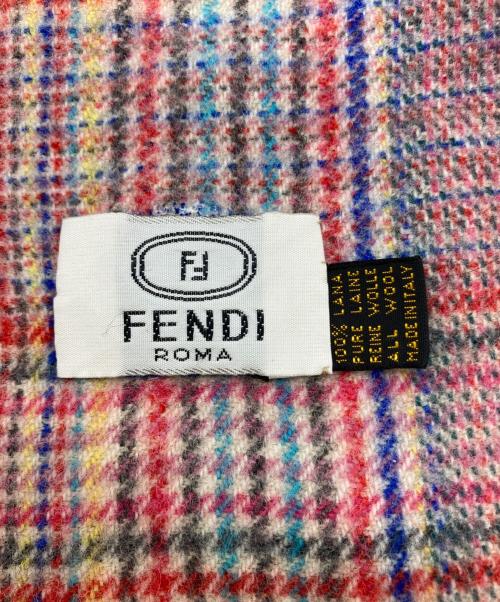 FENDI（フェンディ）FENDI (フェンディ) ウールチェックマフラー マルチカラーの古着・服飾アイテム