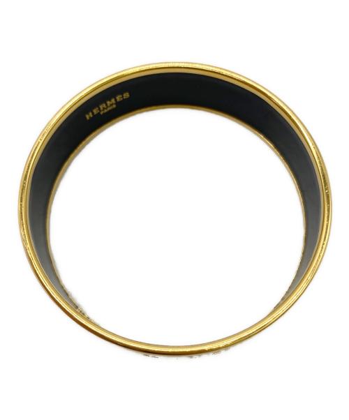 HERMES（エルメス）HERMES (エルメス) Enamel Printed Wide Horse Riding Motif Bracelet スカイブルーの古着・服飾アイテム