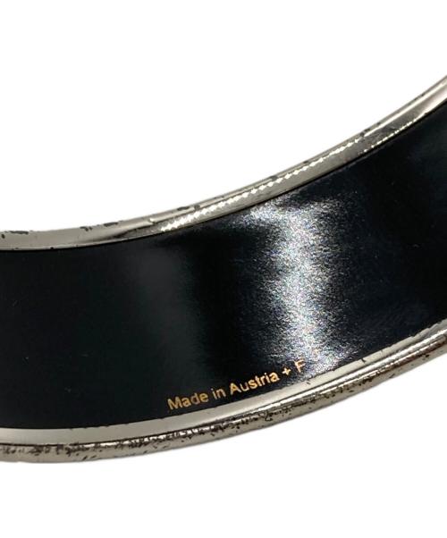 HERMES（エルメス）HERMES (エルメス) Enamel Printed Wide Horse Riding Motif Bracelet ブラックの古着・服飾アイテム