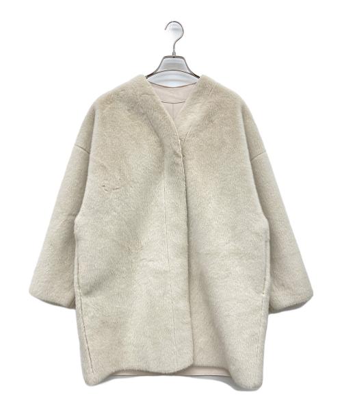 NINE（ナイン）NINE (ナイン) リバーシブルファーコート アイボリー サイズ:Fの古着・服飾アイテム