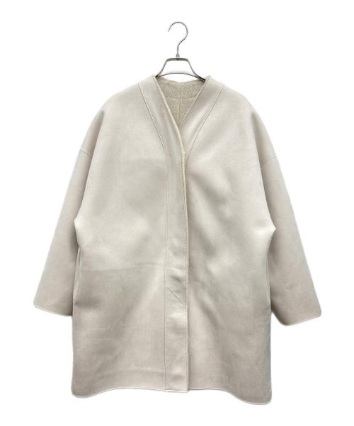 NINE（ナイン）NINE (ナイン) リバーシブルファーコート アイボリー サイズ:Fの古着・服飾アイテム