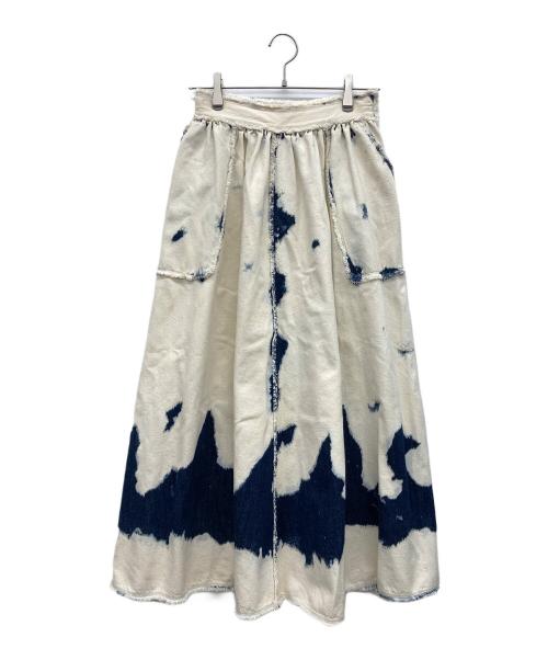 Christian Dior（クリスチャン ディオール）Christian Dior (クリスチャン ディオール) Tie Dye Denim mini skirt アイボリー サイズ:36の古着・服飾アイテム