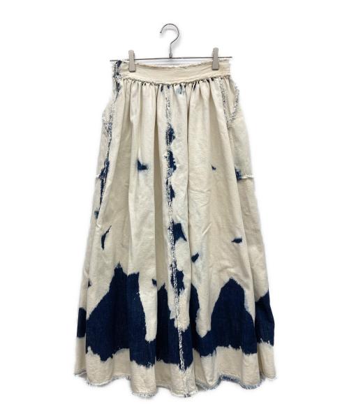 Christian Dior（クリスチャン ディオール）Christian Dior (クリスチャン ディオール) Tie Dye Denim mini skirt アイボリー サイズ:36の古着・服飾アイテム