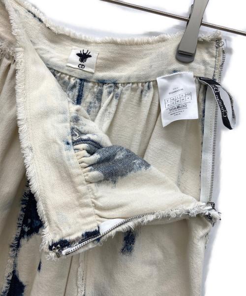 Christian Dior（クリスチャン ディオール）Christian Dior (クリスチャン ディオール) Tie Dye Denim mini skirt アイボリー サイズ:36の古着・服飾アイテム