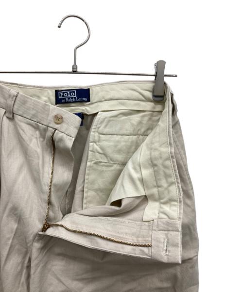 POLO RALPH LAUREN（ポロ・ラルフローレン）POLO RALPH LAUREN (ポロ・ラルフローレン) 90s 2タックコットンパンツ アイボリー サイズ:34×36の古着・服飾アイテム