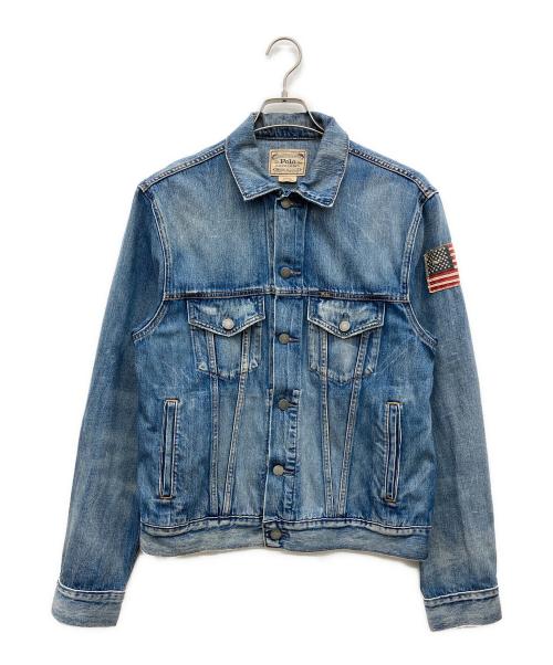 POLO RALPH LAUREN（ポロ・ラルフローレン）POLO RALPH LAUREN (ポロ・ラルフローレン) FLAG DENIM TRUCKER JACKET インディゴ サイズ:Mの古着・服飾アイテム