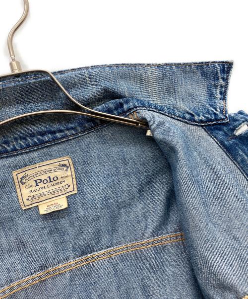 POLO RALPH LAUREN（ポロ・ラルフローレン）POLO RALPH LAUREN (ポロ・ラルフローレン) FLAG DENIM TRUCKER JACKET インディゴ サイズ:Mの古着・服飾アイテム