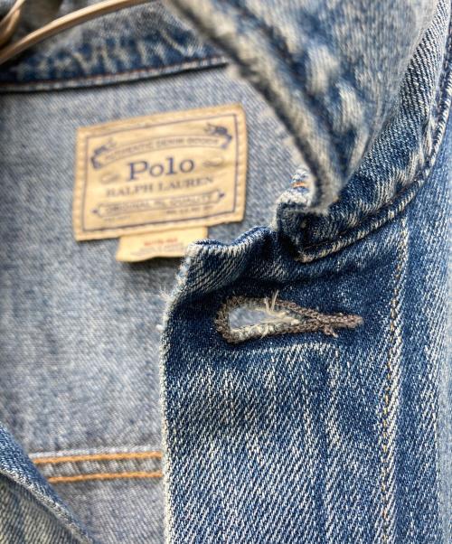 POLO RALPH LAUREN（ポロ・ラルフローレン）POLO RALPH LAUREN (ポロ・ラルフローレン) FLAG DENIM TRUCKER JACKET インディゴ サイズ:Mの古着・服飾アイテム