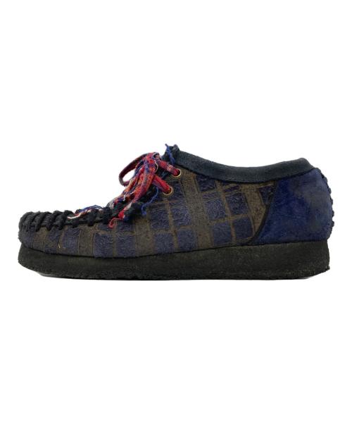 CLARKS（クラークス）CLARKS (クラークス) nicholas daley (ニコラス デイリー) チェック柄ワラビーシューズ ネイビー サイズ:UK 4Gの古着・服飾アイテム